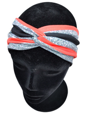 Load image into Gallery viewer, Red, Black, & Glitter Stripes Headband