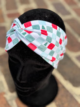 Load image into Gallery viewer, Tree, Red and Green checkered Headband