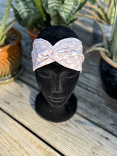 Load image into Gallery viewer, Tan checker w/ Smiley faces headband