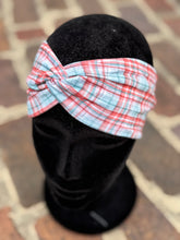 Load image into Gallery viewer, Teal and Red plaid Headband
