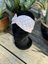 Load image into Gallery viewer, Tan checker w/ Smiley faces headband