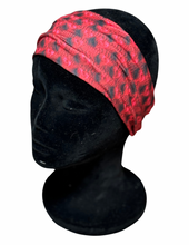 Load image into Gallery viewer, Red embroidered hearts headband