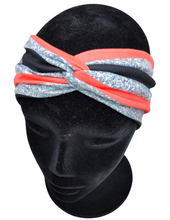 Load image into Gallery viewer, Red, Black, &amp; Glitter Stripes Headband
