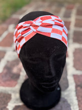 Load image into Gallery viewer, Orange checkered Headband
