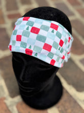 Load image into Gallery viewer, Tree, Red and Green checkered Headband

