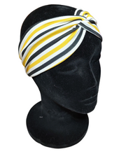 Load image into Gallery viewer, Yellow, White &amp; Black Stripes Headband
