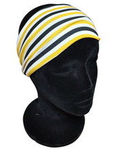 Load image into Gallery viewer, Yellow, White &amp; Black Stripes Headband
